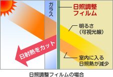 日照調整フィルムの場合